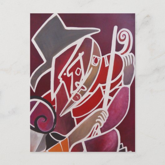 "Rode monochromatische" Briefkaart (Voorkant)