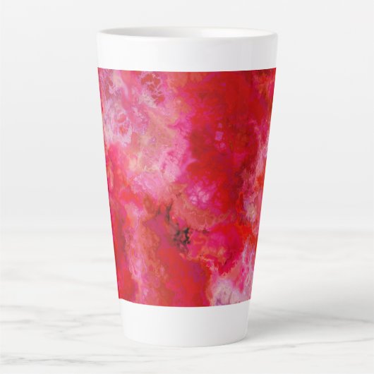 Rode monochromatische texturen latte mok (Voorkant)