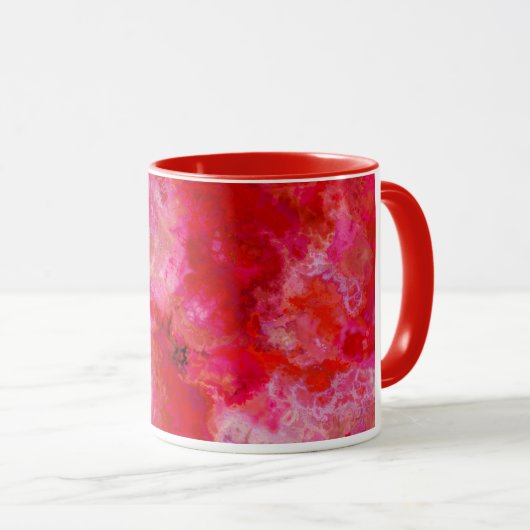 Rode monochromatische texturen mok (Voorkant rechts)