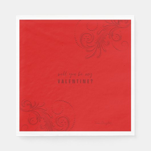 Rode monochromatische wervelingen zullen je mijn V Servet (Voorkant)