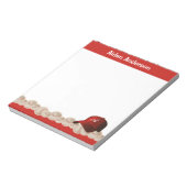 Rode Monogram Baseball Pet Notitieblok (Linkerzijde)