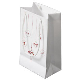Rode Monogram Bauble Hangende Ornamenten Gift Bag Klein Cadeauzakje