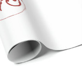 Rode Monogram Bauble Hangende Ornamenten Kerst Cadeaupapier (Rol Hoek)