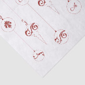 Rode Monogram Bauble Hangende Ornamenten Kerst Tissuepapier (Detail)
