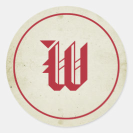 rode monogram envelop afdichting ronde sticker