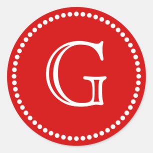 Rode monogram Envelope zegels voor pleisters