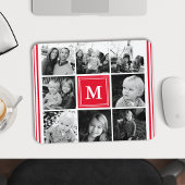 Rode Monogram Familiefotocollage Muismat