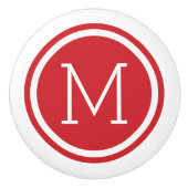 Rode Monogram Gepersonaliseerde Ladeknop Keramische Knop (Voorkant)