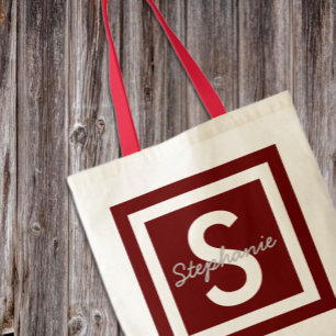 Rode Monogram Gepersonaliseerde Tassen
