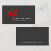 Rode Monogram Grijs Personal Trainer Visitekaartje (Voorkant / Achterkant)