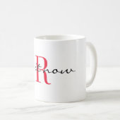 Rode Monogram Initiaal 'doe het nu' Design 11oz Koffiemok (Voorkant rechts)