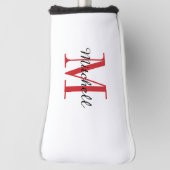 Rode Monogram Initiaal en naam op maat Golfheadcover (Draai 90)