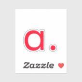 Rode Monogram Initiaal Letter Modern Plain Sticker (Vel)