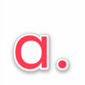 Rode Monogram Initiaal Letter Modern Plain Sticker (Voorkant)