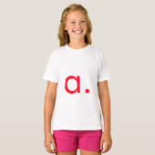 Rode Monogram Initiaal Letter Modern Plain T-shirt (Voorkant volledig)