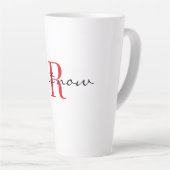 Rode Monogram Initiaal Stijlvolle 'doe het nu' Gro Latte Mok (Rechterhoek)
