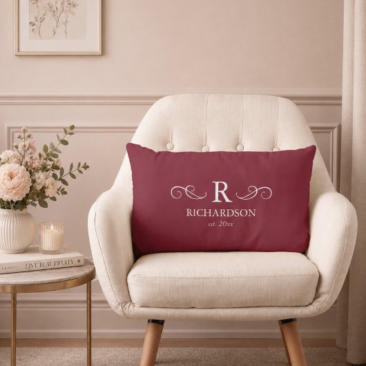 Rode Monogram Lendenkussen Kussen