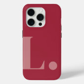 Rode Monogram Letter Eenvoudige Kleur Minimalistis Case-Mate iPhone Case (Achterkant)