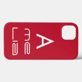 Rode monogram naam Aangepast Modern Case-Mate iPhone Case (Achterkant (horizontaal))