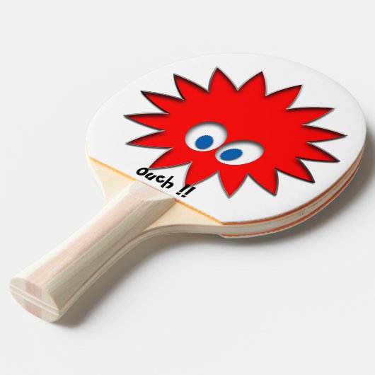 Rode monogram patroonpeddel tafeltennisbatje (Voorkant Gekanteld)