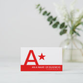Rode monogram ster visitekaartje (Staand voorkant)