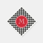 Rode monogram voor zwart-wit servet (Hoek)