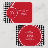 Rode monogram voor zwart-wit visitekaartje (Voorkant / Achterkant)