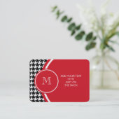 Rode monogram voor zwart-wit visitekaartje (Staand voorkant)