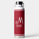 Rode monogram  waterfles (Achterkant)