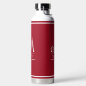 Rode monogram  waterfles (Links)