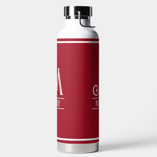 Rode monogram waterfles (Links)