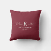 Rode Monogram Worp Kussen (Achterkant)