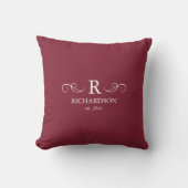 Rode Monogram Worp Kussen (Voorkant)