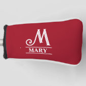 Rode Monogrammed Putter Head Hoesje Golfheadcover (Voorkant)