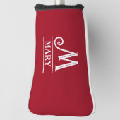 Rode Monogrammed Putter Head Hoesje Golfheadcover (Draai 90)