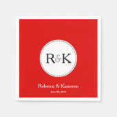 Rode Monogrammed Wedding Servetten (Voorkant)