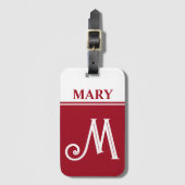 Rode Monogrammen Bagagelabel (Voorkant (verticaal))