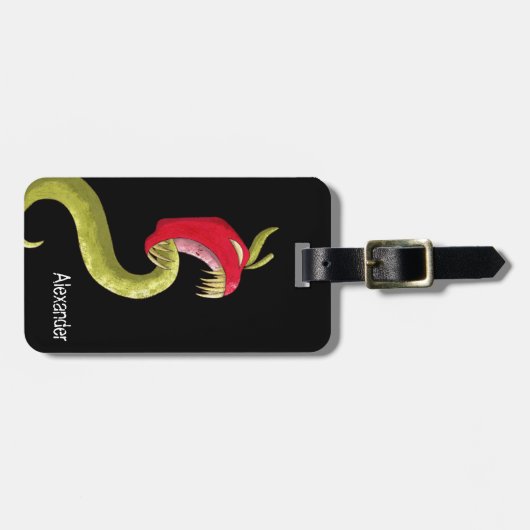 Rode Monster Apple Kinderen Bagagelabel (Voorkant horizontaal)