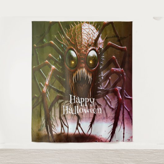 Rode Monster Halloween Achtergrond Wandkleed (Voorkant)