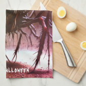 Rode Monster Halloween Keuken Handdoeken (Quarter Fold)