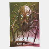 Rode Monster Halloween Keuken Handdoeken (Verticaal)