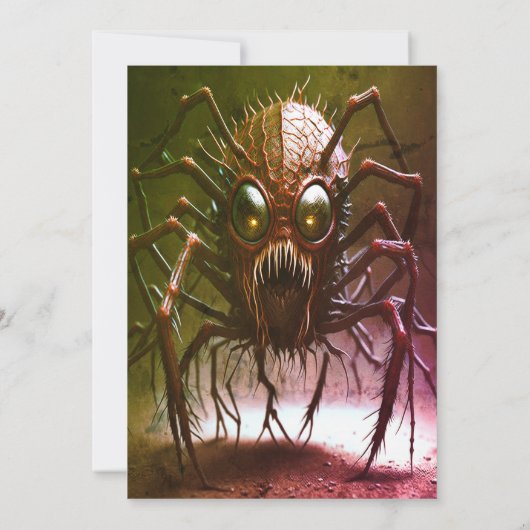 Rode Monster Halloween Party Uitnodiging (Achterkant)