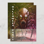 Rode Monster Halloween Party Uitnodiging (Voorkant / Achterkant)