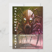 Rode Monster Halloween Party Uitnodiging