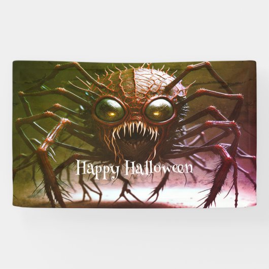 Rode Monster Halloween-spandoek Spandoek (Horizontaal)