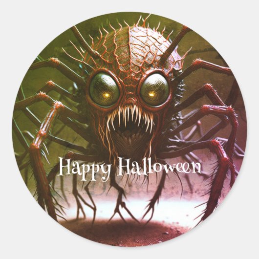 Rode Monster Halloween Sticker (Voorkant)