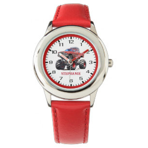 Rode Monster Truck Kinderen eWatch Horloge