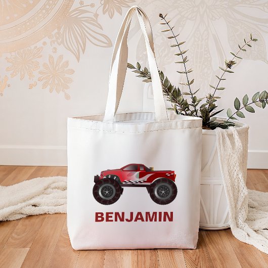 Rode Monster Truck Kinderen Tote Bag