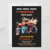 Rode Monster Truck Verjaardag Uitnodigingen (Voorkant)