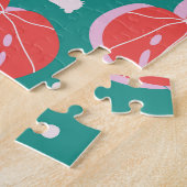 Rode monstera: groen tropisch patroon legpuzzel (Zijkant)